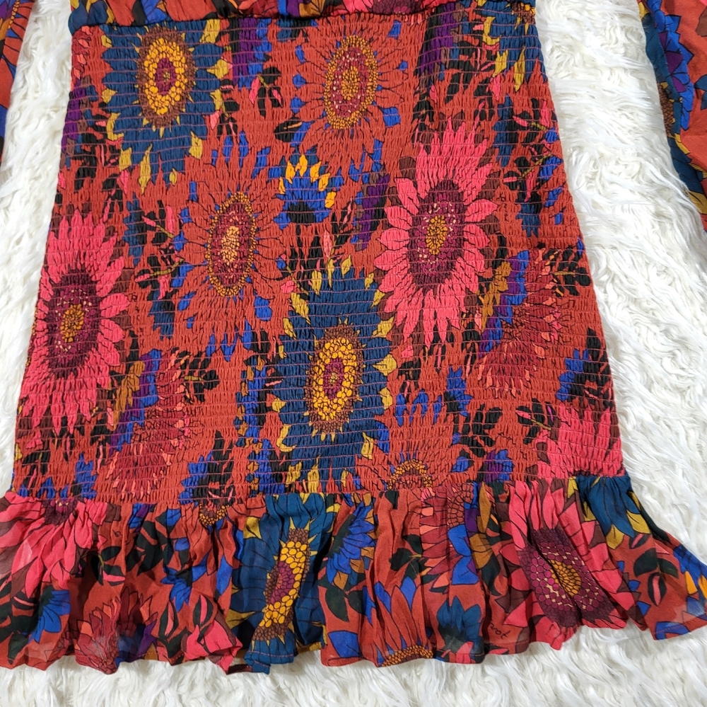 Farm x Anthropologie Smocked Mini Dress Size Small - Picture 16 of 16
